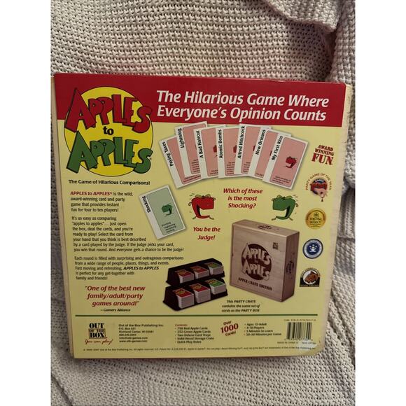 Apples to Apples Apple Crate Edition Party Card Game Wooden Box Complete - Picture 6 of 7